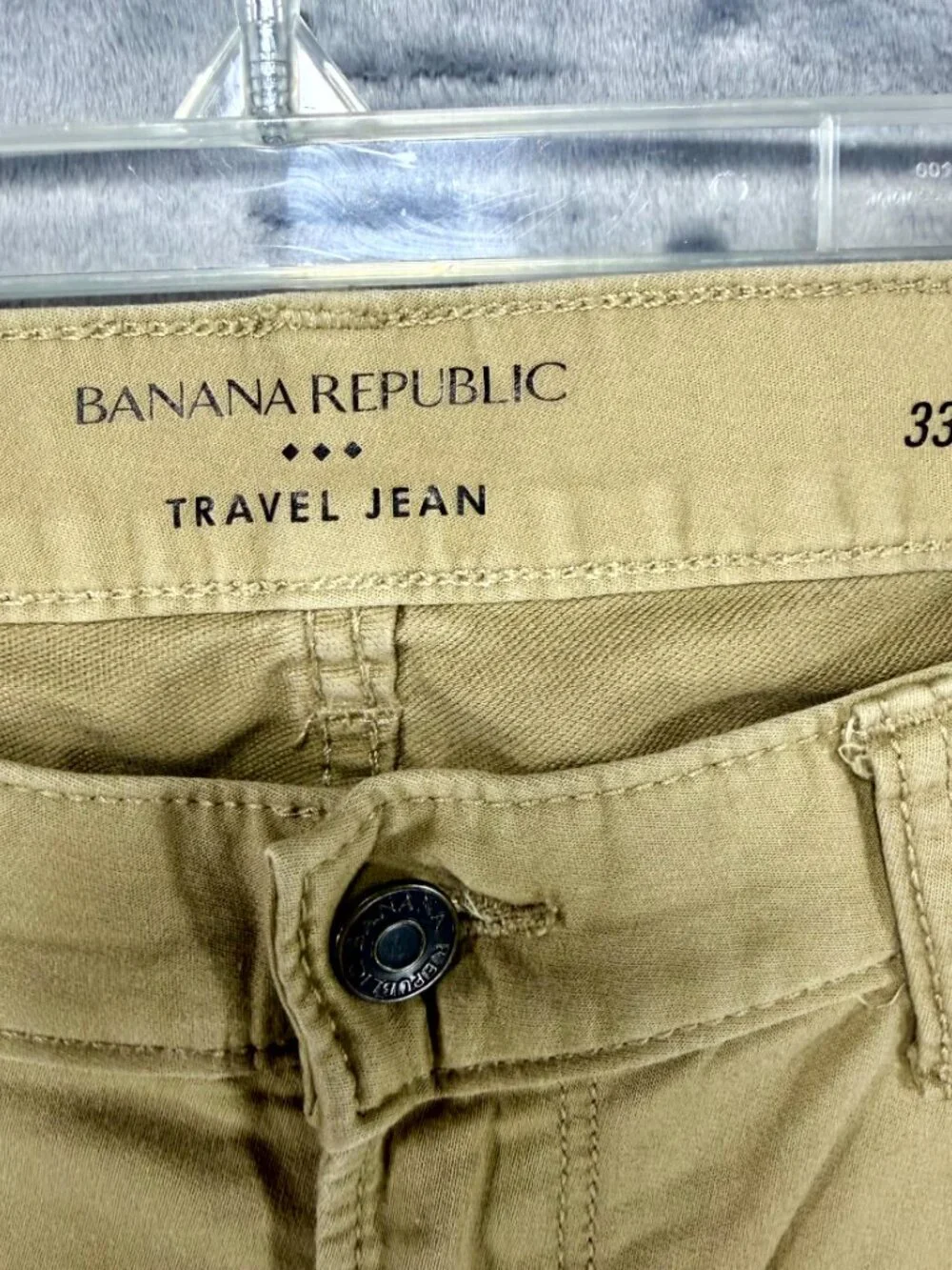 Banana Republic Traveler Jeans Men's 33x32 Slim Fit Khaki Stretch Chino Pants